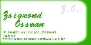 zsigmond ossman business card